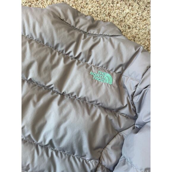 THE NORTH FACE Kids Down PUFFER COAT, SIZE 10-12, Gray & Teal - Picture 7 of 14